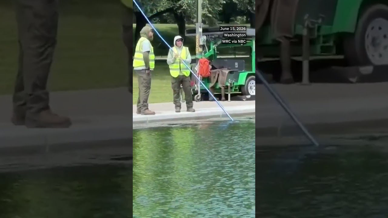 Reflecting pool turns green after Trump's $14M US renovations
