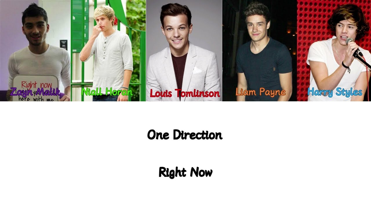 One Direction - Right Now Color Coded Lyrics