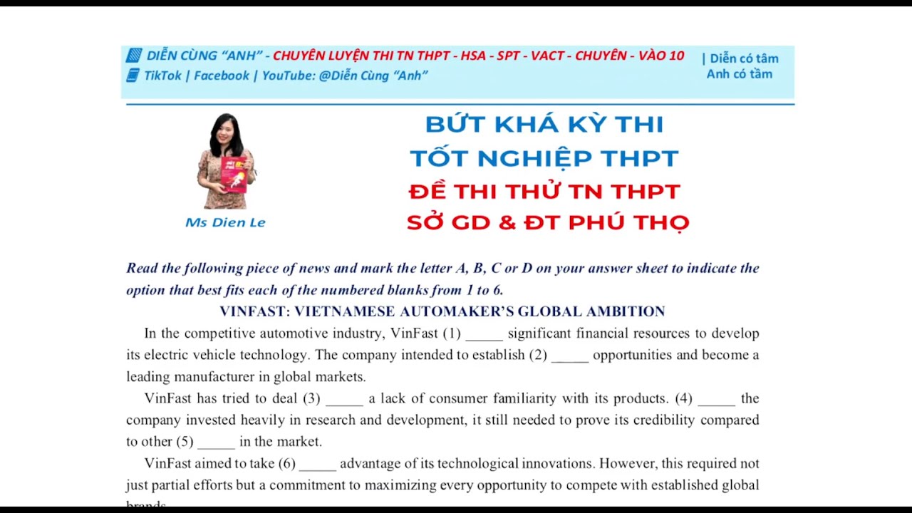 🔥 ÔN THI TN THPT: CHỮA FULL ĐỀ KHẢO SÁT SỞ PHÚ THỌ (P2)