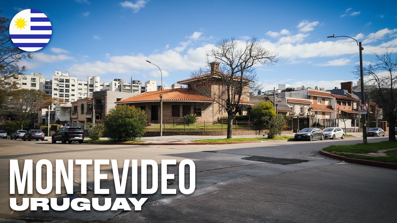 MONTEVIDEO Uruguay - Walking Tour [4K/60fps] Neighborhood Stroll & Beach Walk