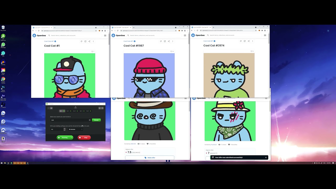 NFT Bidding / Bid Bot Opensea - Time Lapse Reveal