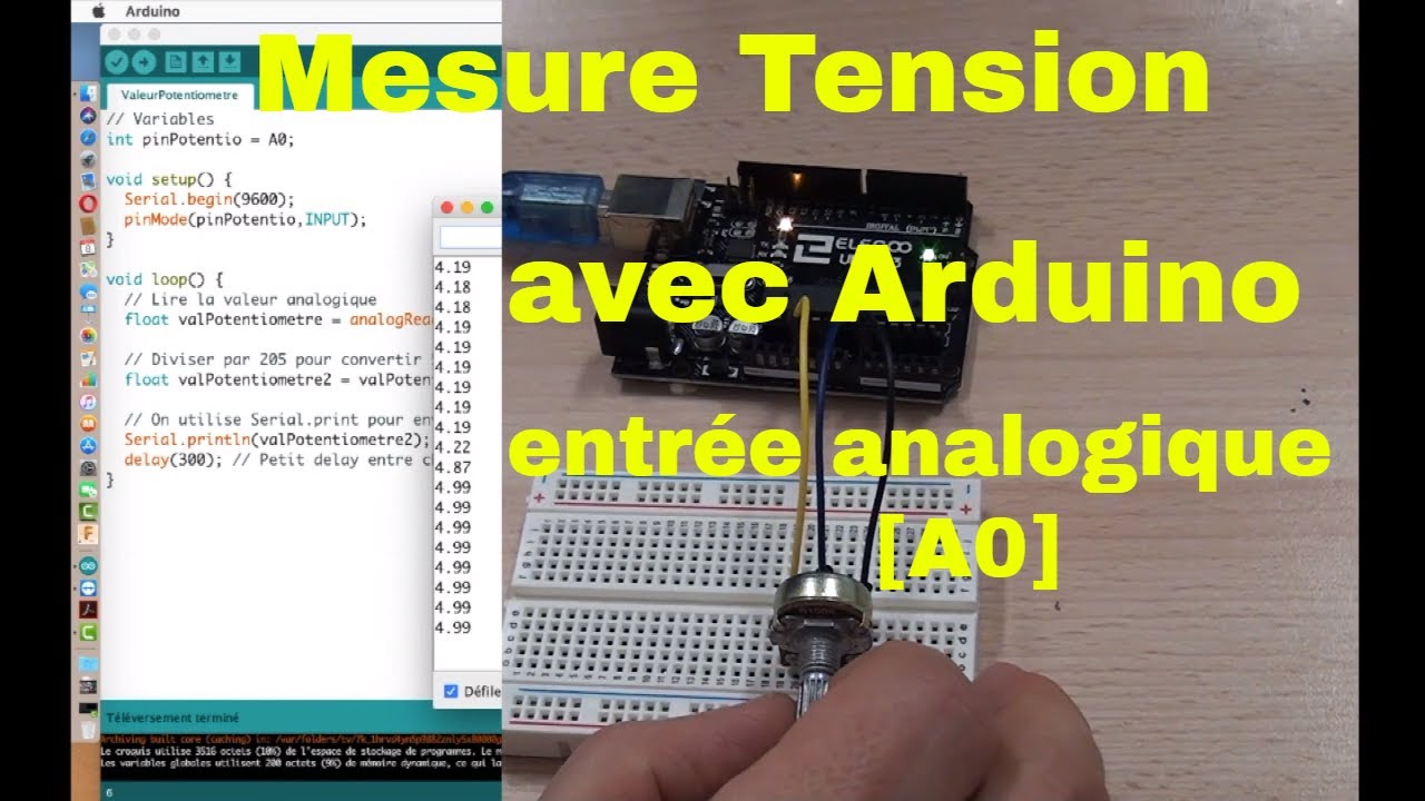 Mesurer une Tension Arduino [avec Entrée analogique A0]