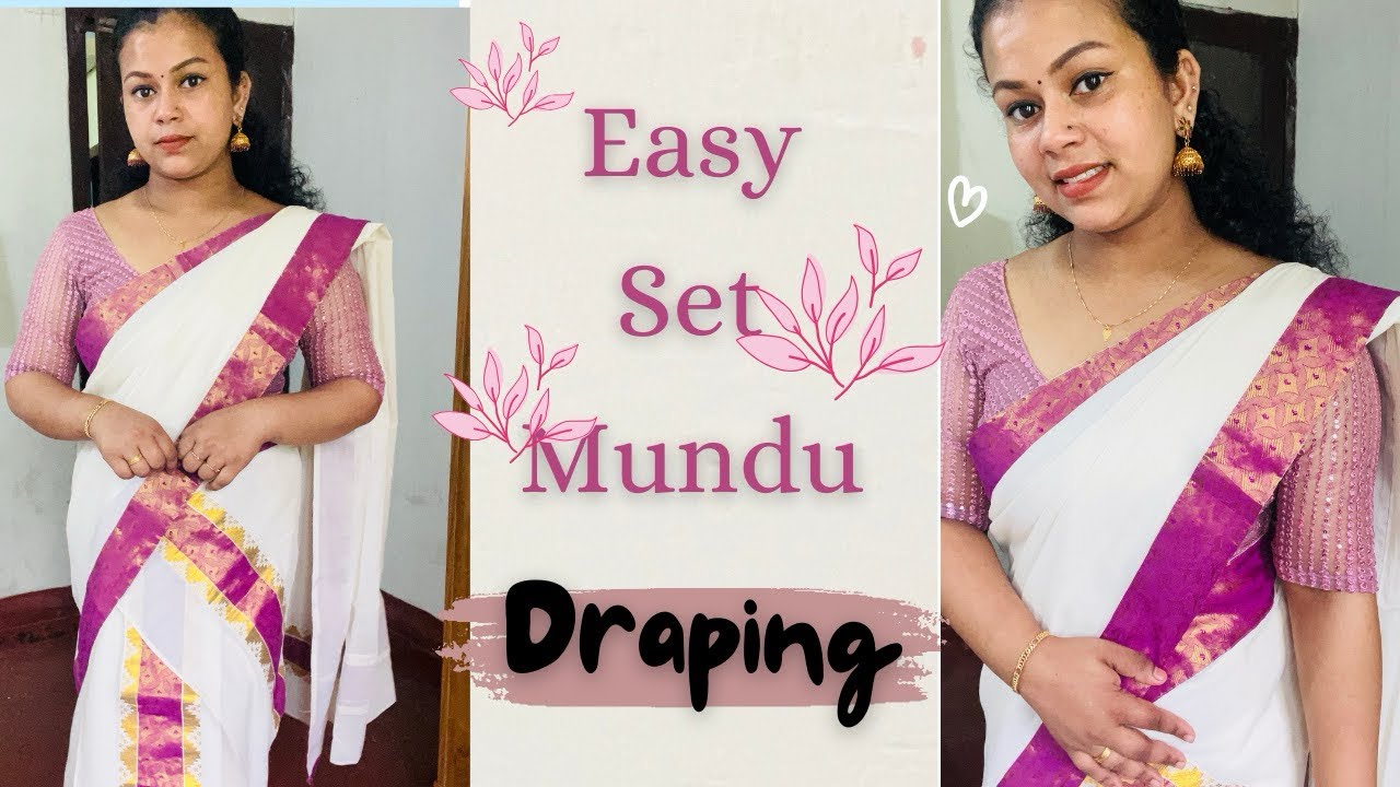 ഇനി എളുപ്പത്തിൽ സെറ്റ് മുണ്ട് ഉടുക്കാം🥻❤️😍 |1 Minute Set Mundu Draping Tutorial |Haas official