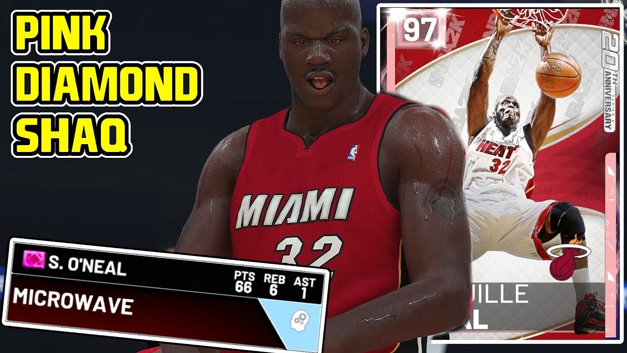 PINK DIAMOND SHAQ 66PT GAMEPLAY! PLAYS LIKE GALAXY OPAL WILT! NBA 2k19 MyTEAM