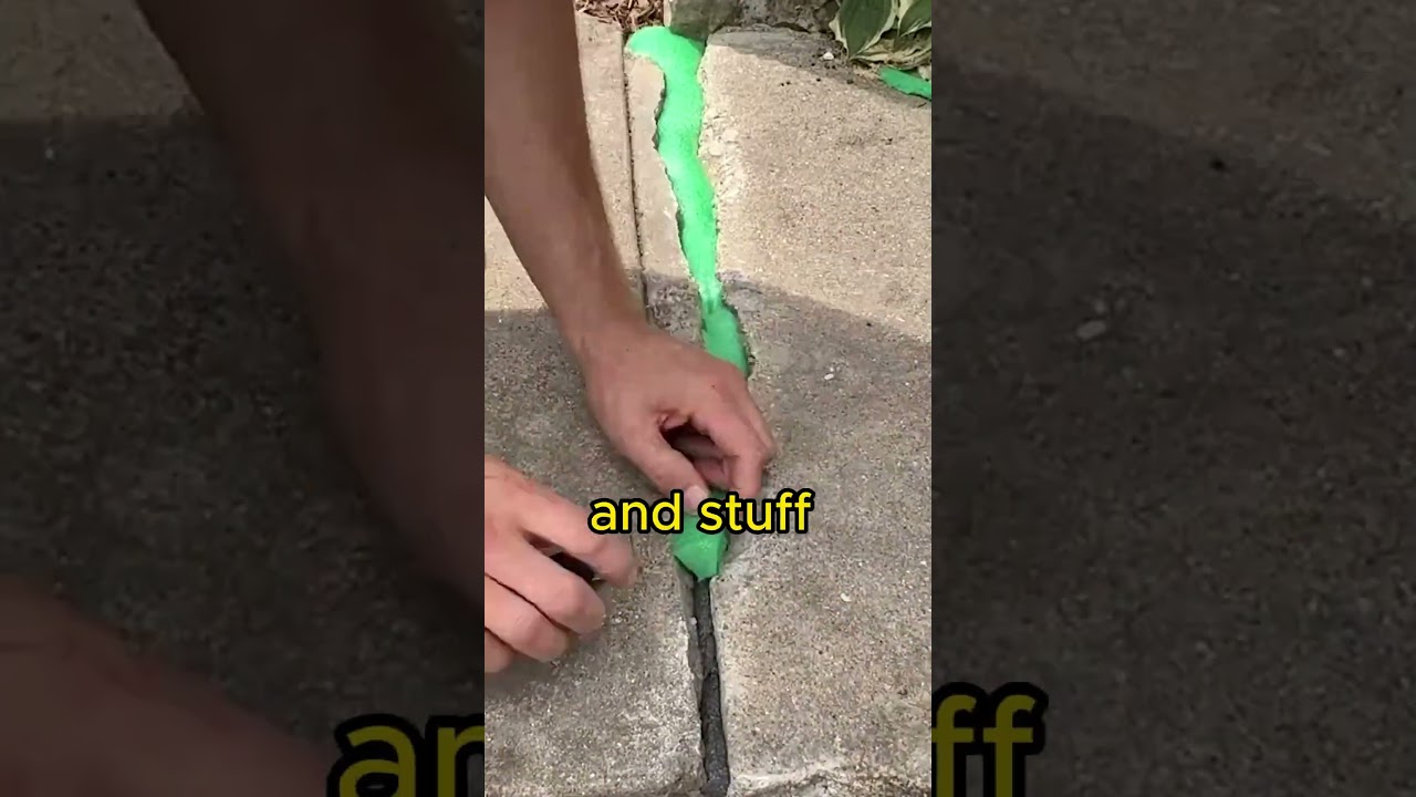 🤯How to fix a large crack in a concrete sidewalk? #lifehacks