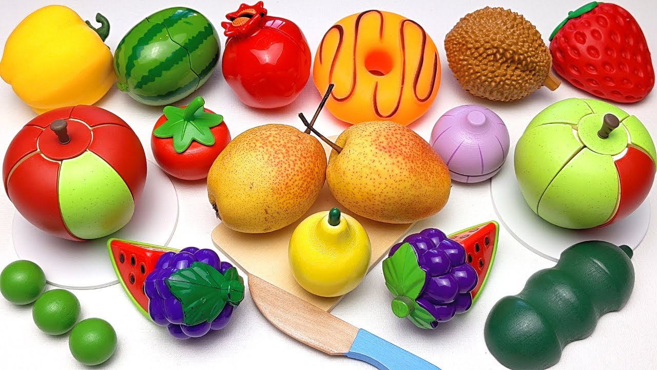 5 Minutes How to Cutting Plastic Fruit and Vegetable, Real Pear / ASMR no talking