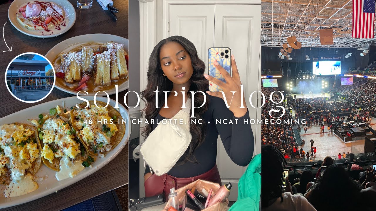 TRAVEL VLOG | 48 HOURS IN CHARLOTTE, NC | NC A&T HOMECOMING, SHOPPING, ETC 🚍