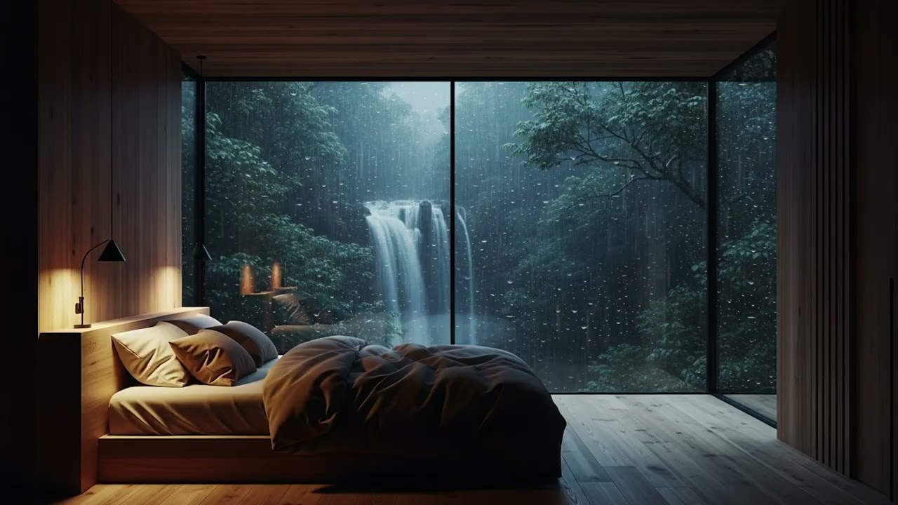 Thunder Rain Over a Traditional Japanese Home | Deep Sleep Ambience, Zen Storm, Relaxing Night Sound