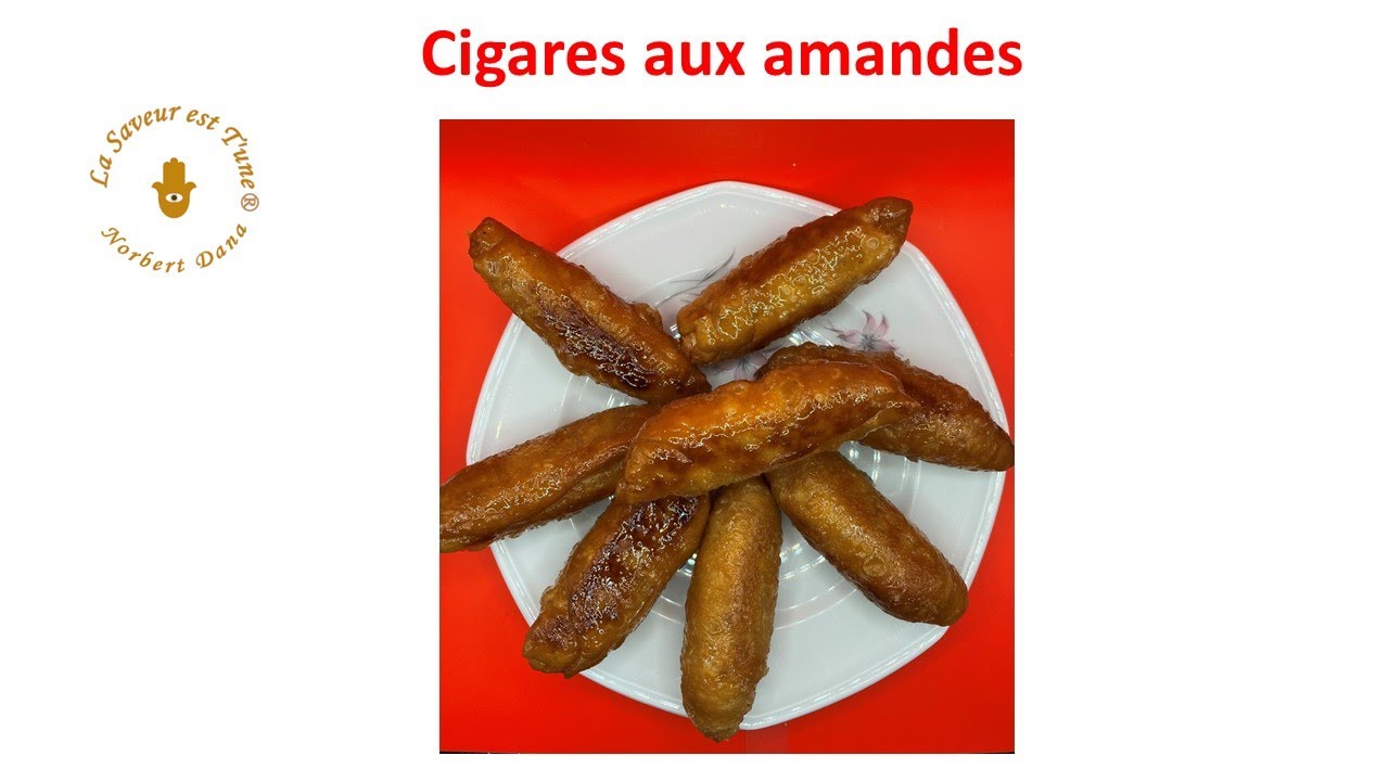 Recette des cigares aux amandes avec pâte maison.  سيجار اللوز والعسل