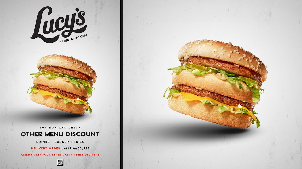 Professional Advertising Burger Poster Design | Photoshop Tutorial