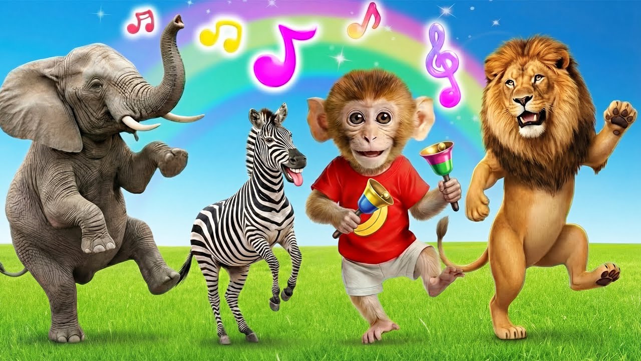 Baila con animales | Aprende la canción de los animales | Canciones Infantiles - Monito y Canciones