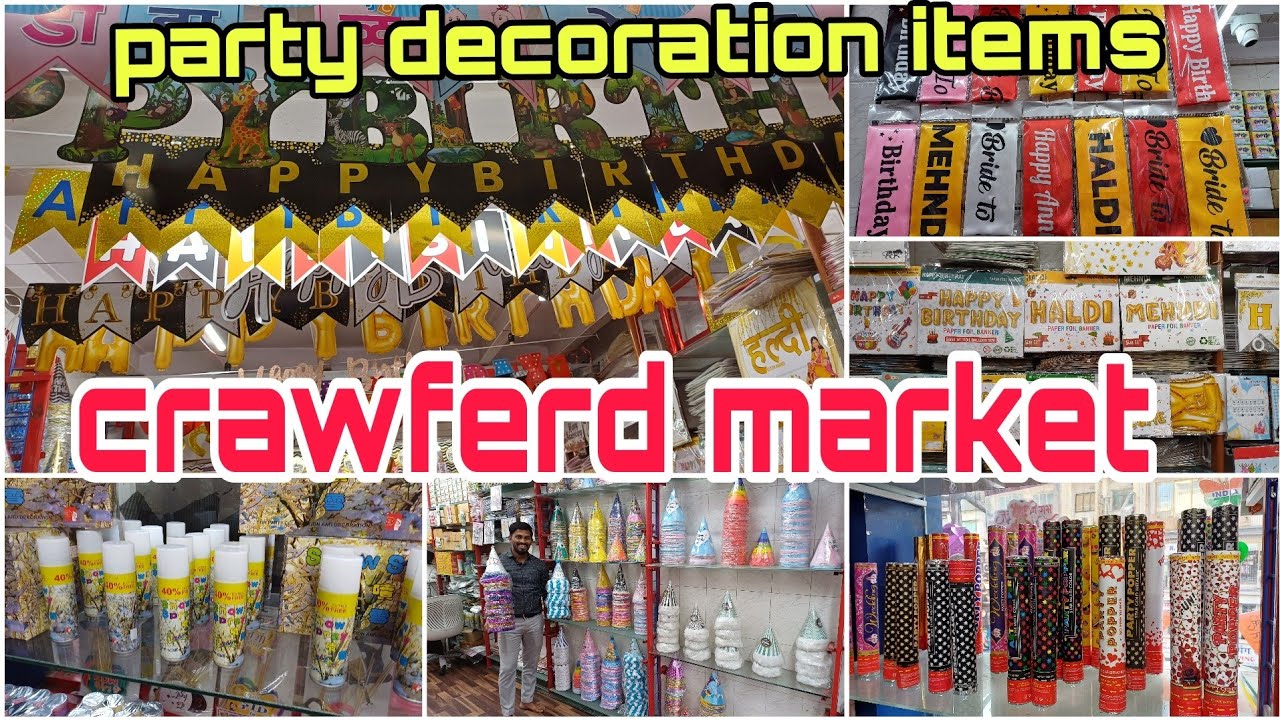 😱सिर्फ 1 ₹ से पार्टी डेकोरेशन के आइटम्स| crawford market decorative item|birthday accessories #vlogs