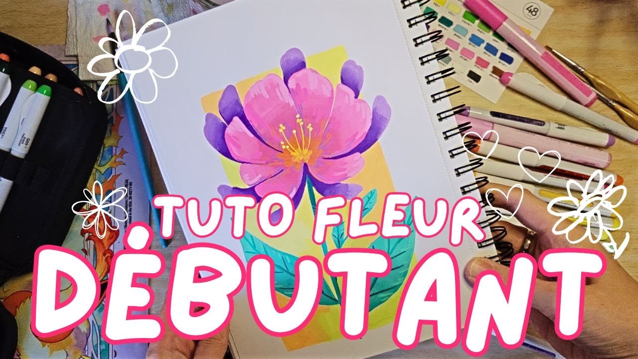 Créer une fleur mignonne au feutres acryliques (débutant)