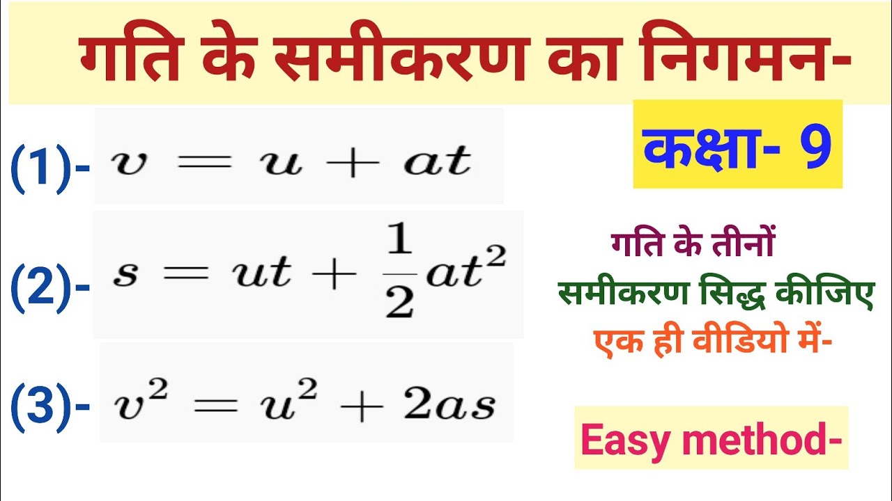 गति के समीकरण का निगमन | Derivation of Equations of Motion | gati ke samikaran ka nigman #motion