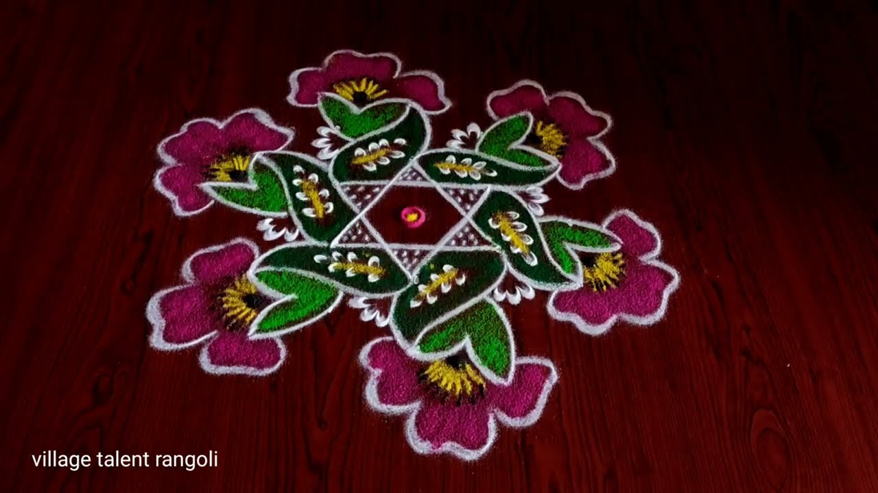 how to draw daily super rangoli designs easy /simple friday flowers kolams design for beginners