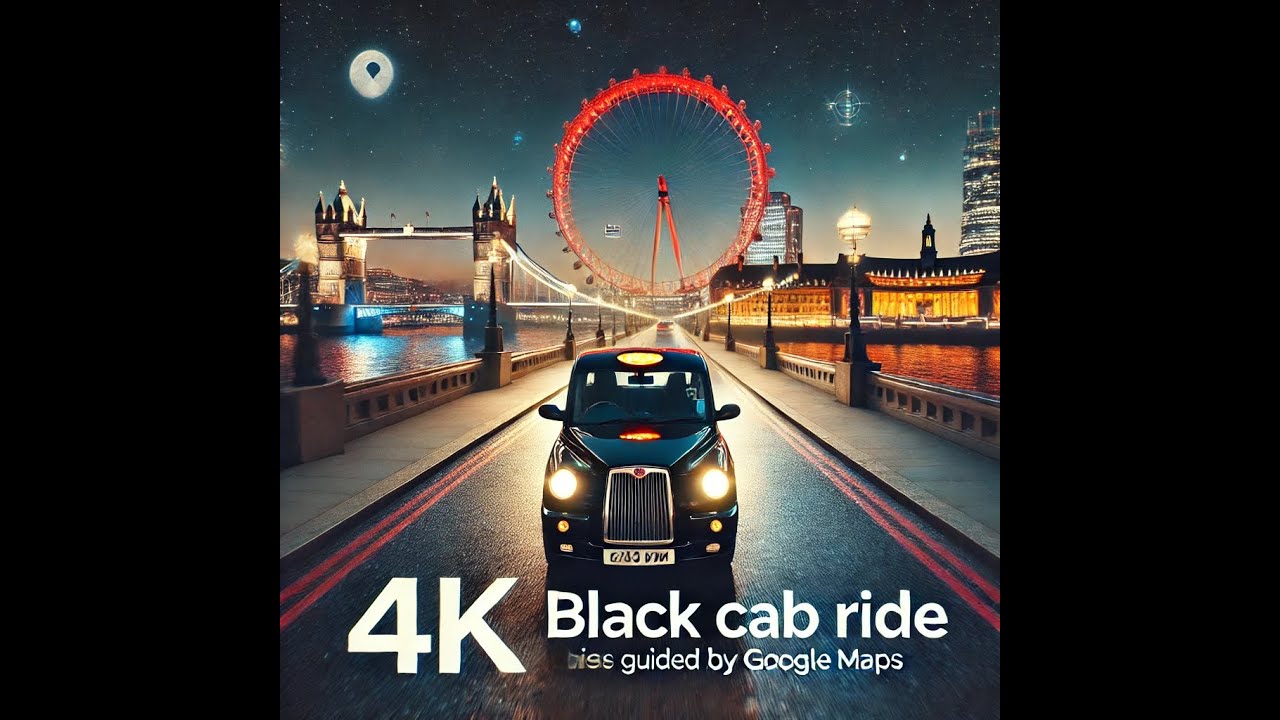 London’s Iconic Streets in 4K: Black Cab Ride with Google Maps