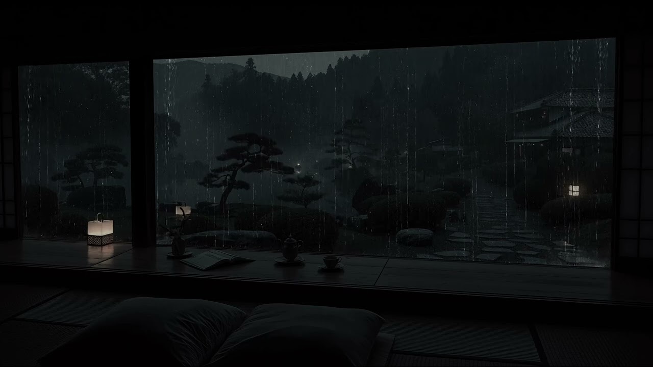 Peaceful Rain at a Quiet Cabin 🌧 (No Ads) | Dark Bedroom Atmosphere for Deep Sleep