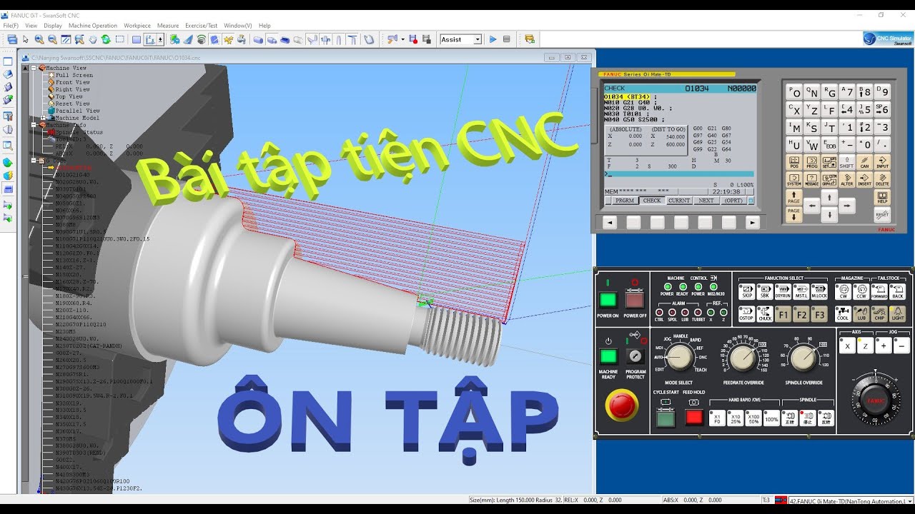 Bài tập lập trình tiện CNC - Bài 34: Bài tập tổng hợp