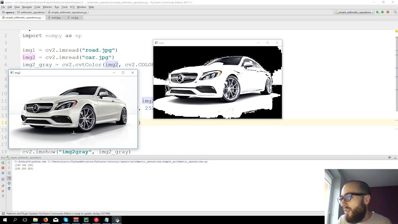 Add images and Threshold - OpenCV 3.4 with python 3 Tutorial 5