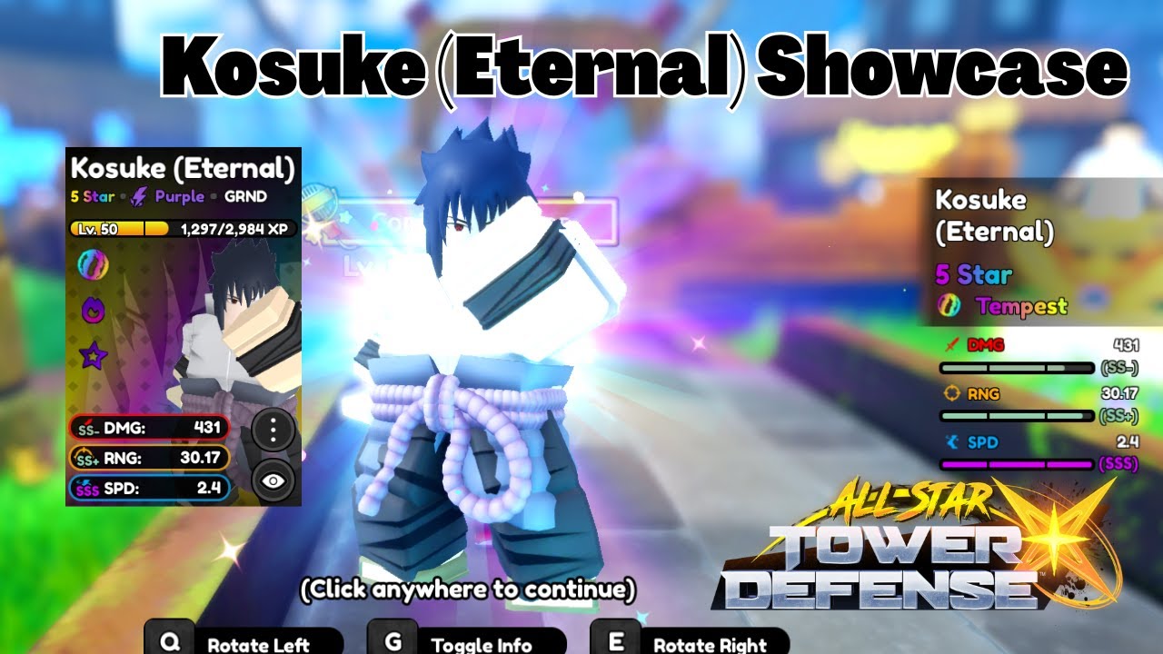 Kosuke (Eternal) ASCENDED Showcase (Sasuke Naruto) All Star Tower Defense X ASTD X