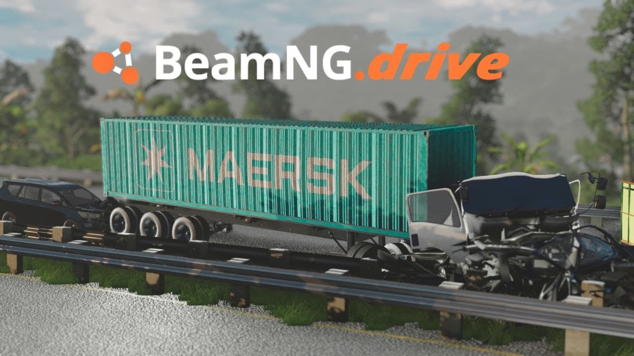 Laka tabrakan beruntun, truk trailer rem blong di Tol Semarang, versi Game Beamng Drive
