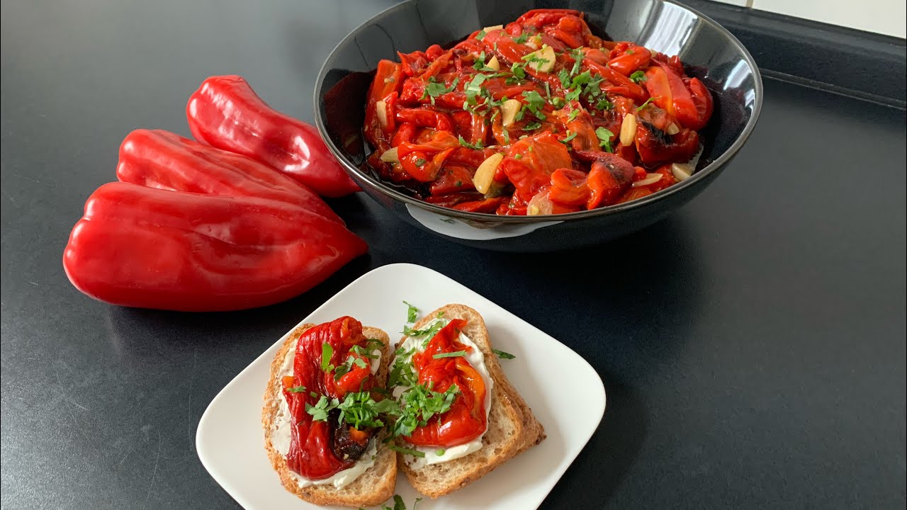 Antipasti/ paprika/ gerillte Paprika/ eingelegte Paprika/ lange haltbar/ lecker und einfach / Simona