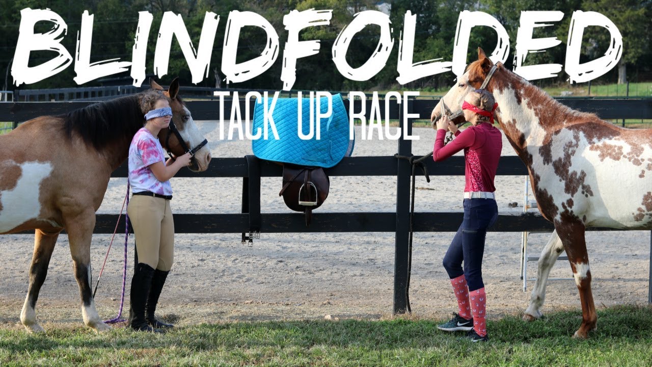 Blindfolded Tack Up Race! | Equestrian Challenge