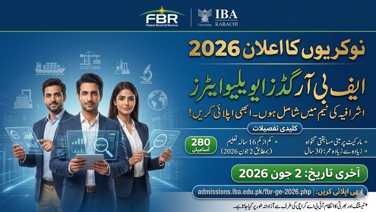 FBR Jobs 2026 Custom jobs Goods Evaluators  280+ Vacancies Apply Online