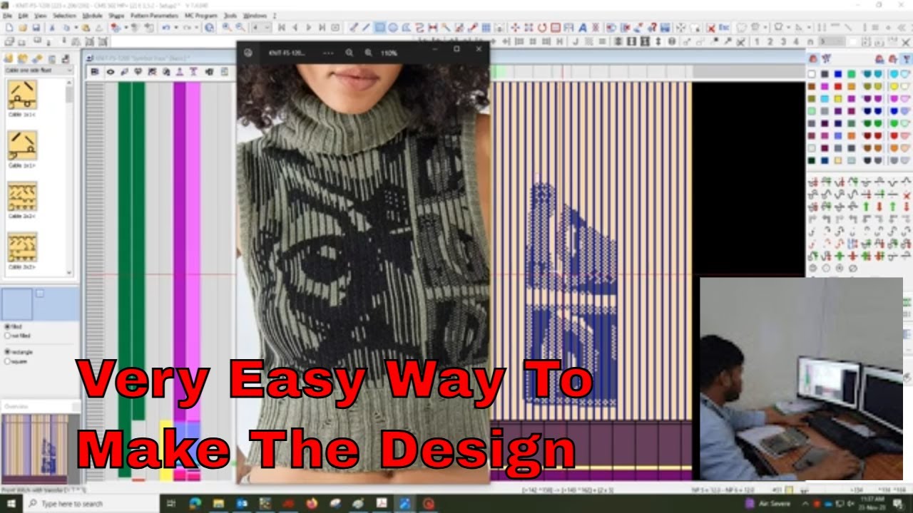 Very Easy Way To Make The Design With Color Arrangement #cableknitting #jamaljacquard #shorts