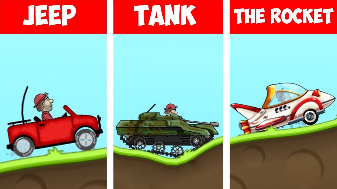 JEEP vs TANK vs THE ROCKET in COUNTRYSIDE - Hill Climb Racing
