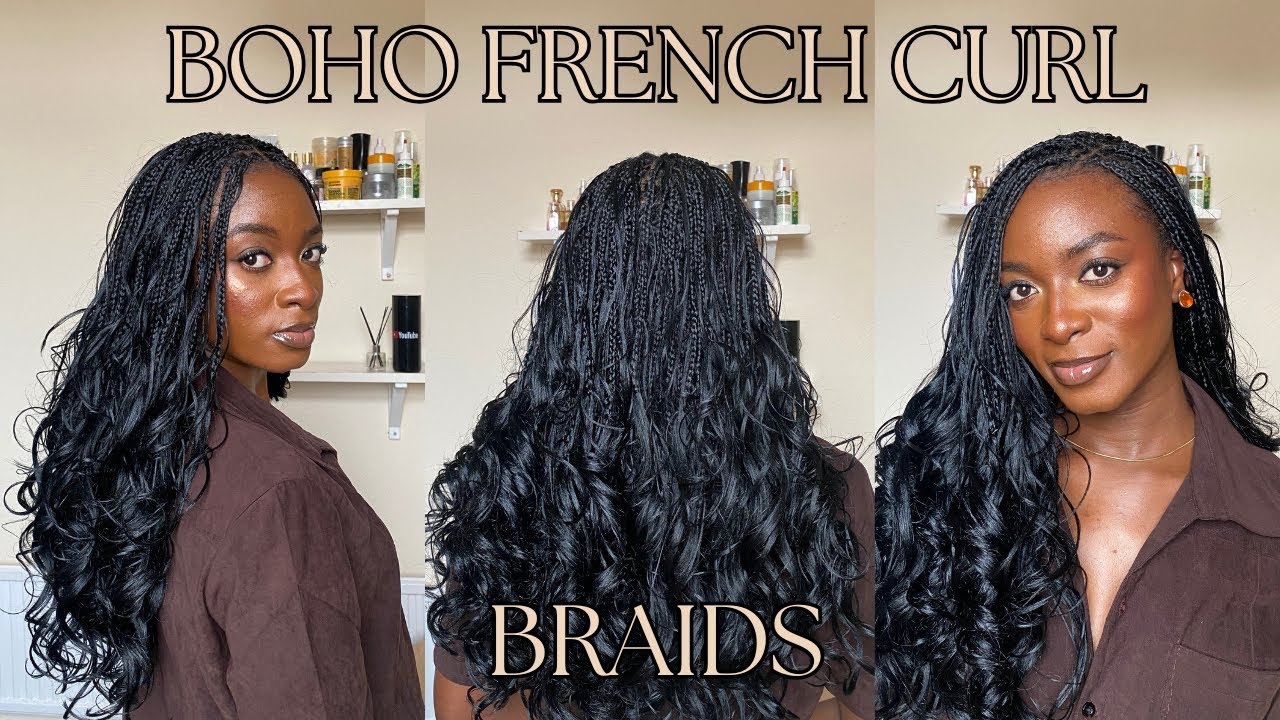 I DID BOHO KNOTLESS FRENCH CURL BRAIDS MYELF FOR THE TIME / DIY BEGINNER FRIENDLY TUTORIAL ON 4CHAIR