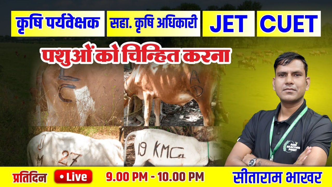 पशुओं को चिह्नित करने की विधियाँ { #Agriculture Supervisor #JET #CUET }#ASP Coaching #Sitarambhakhar