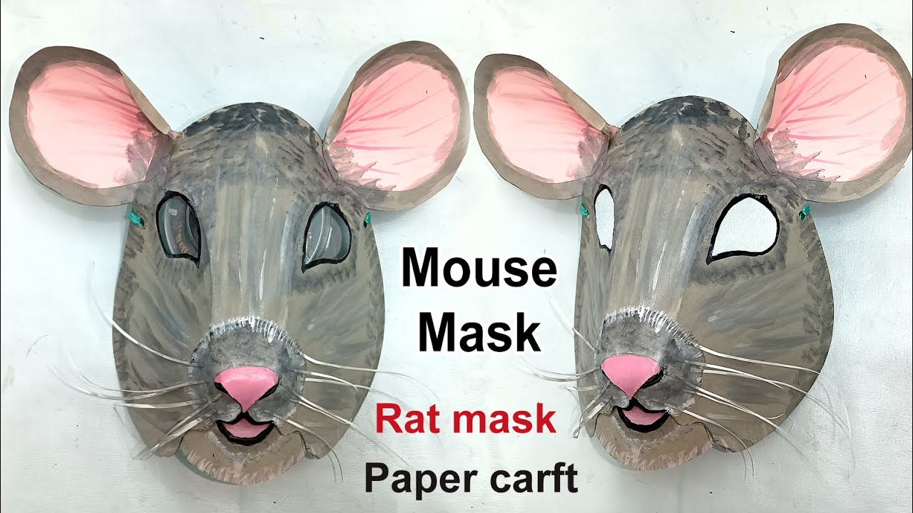 how to make mouse mask | rat mask making with paper | rat mask | animal mask making | mouse mask