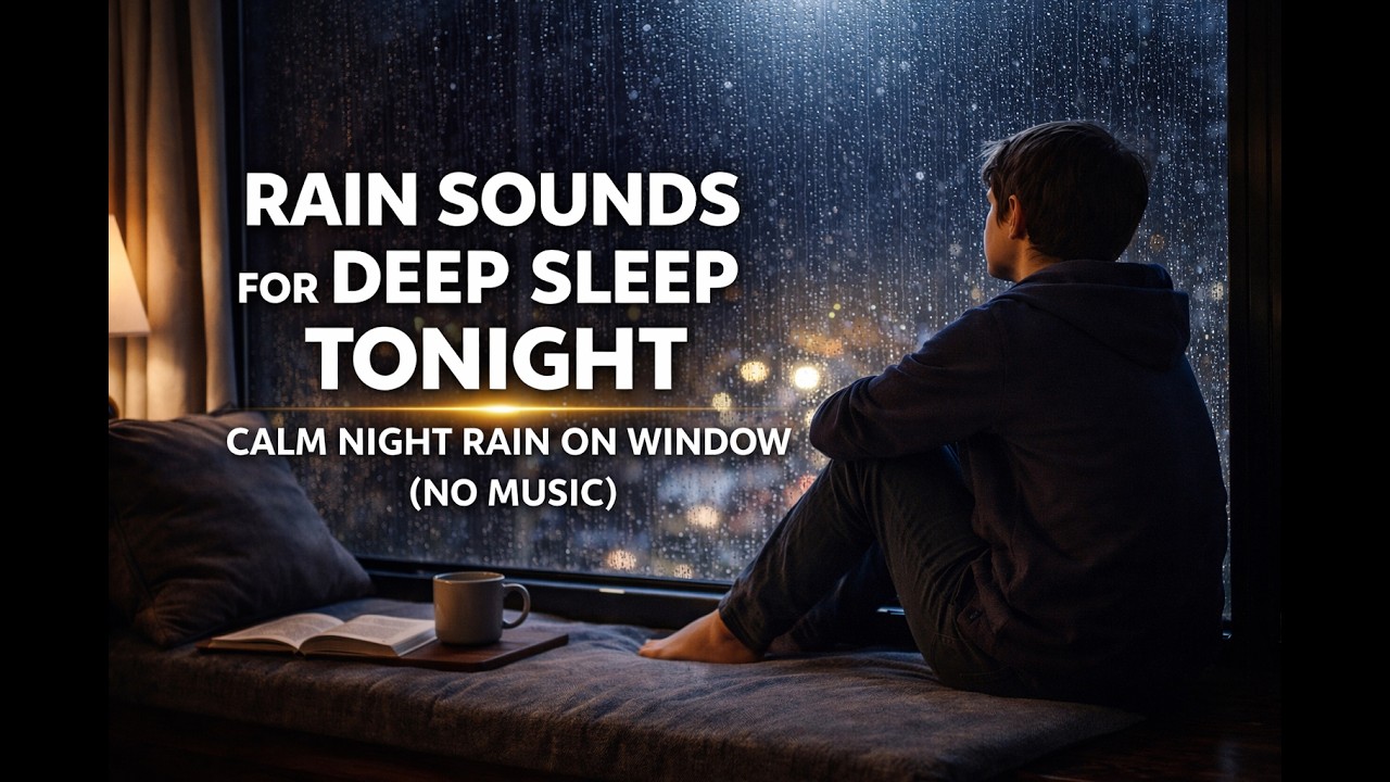 Rain Sounds for Deep Sleep Tonight | Calm Night Rain on Window (No Music)