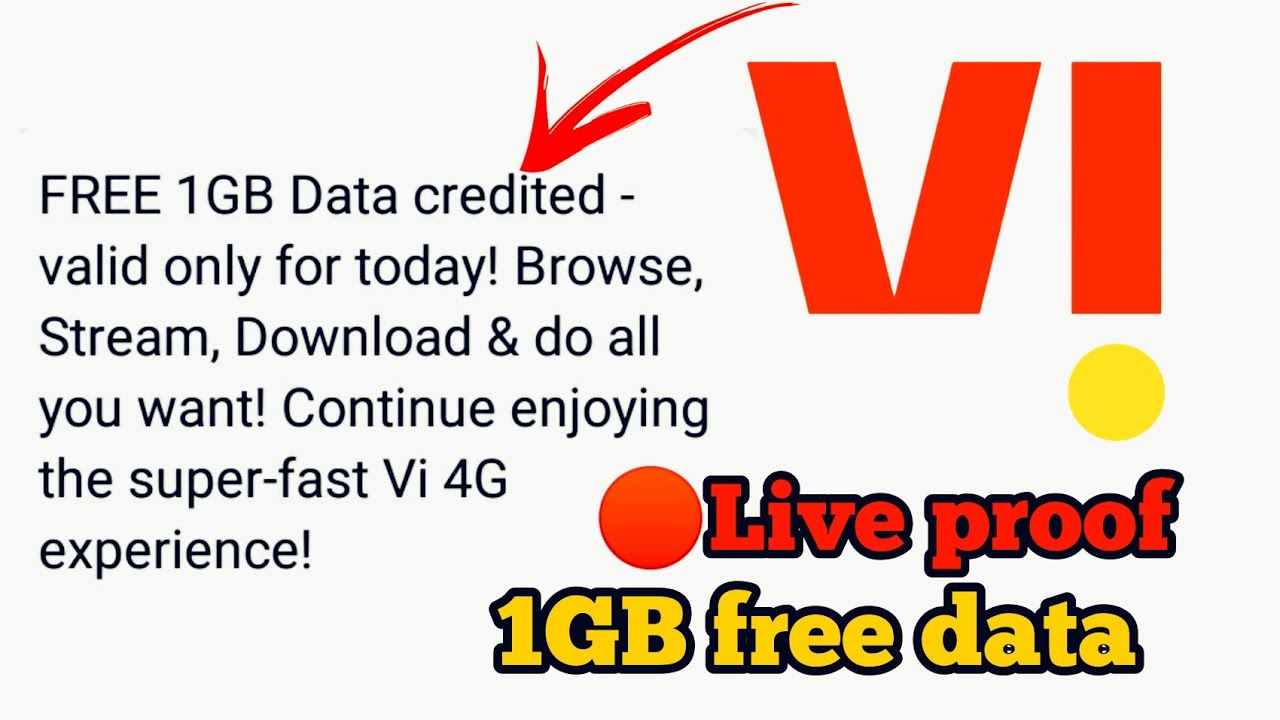 Vi free data | Vi 1gb free data | Vi free data offer today