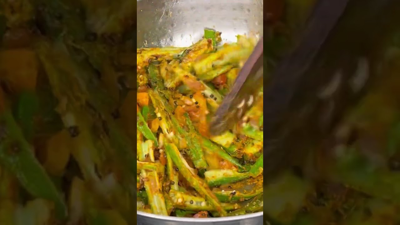 Make delicious Bhindi Sabji in just 10 minutes! #cuisineindienne #bhindisabji #indiancurry