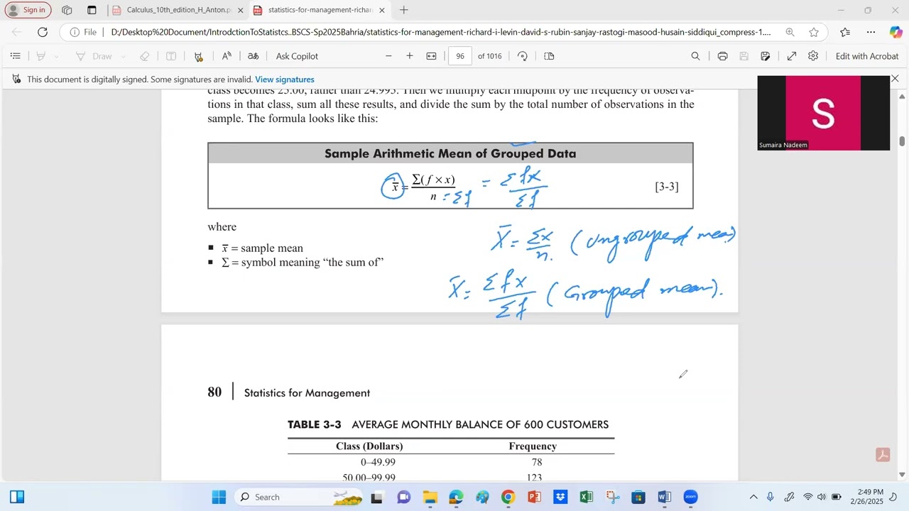 grouped mean, ungrouped mean, average. introduction to statistics. Calculate arithmetic mean.Formula