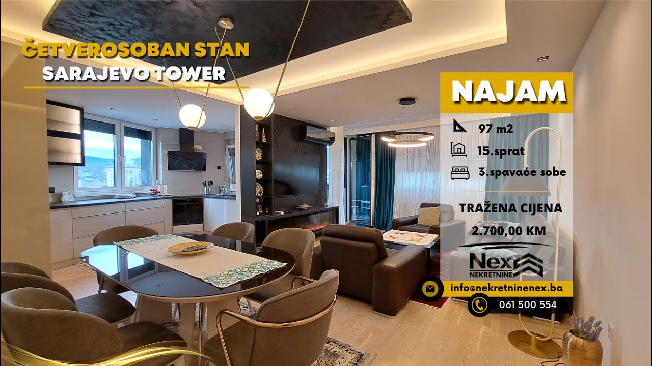 Luksuzan četverosoban stan - Sarajevo Tower 97 m2