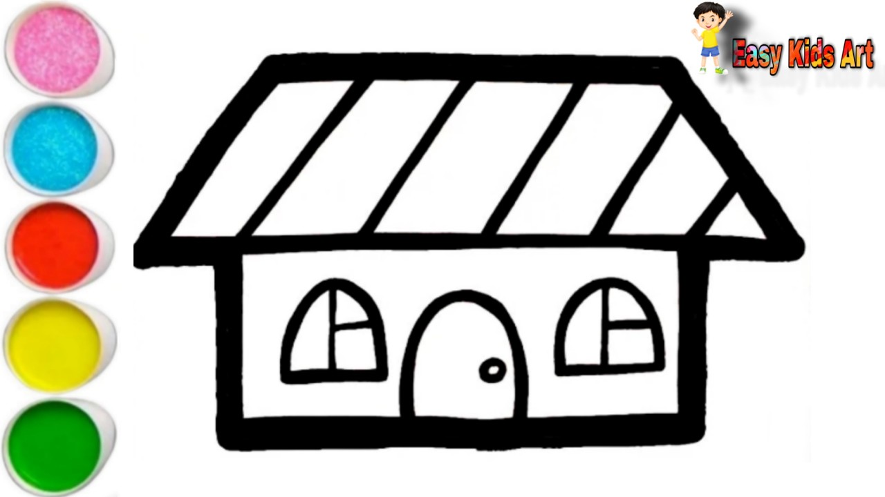 Простое рисование и раскрашивание домика для детей 🏠🎨 | Пошаговое увлекательное занятие!