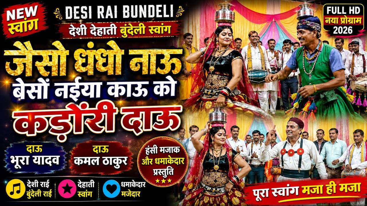 New swang Desi Rai bundeli जैसो धंधो नाऊ बेसों नईया काउ कड़ोंरी दाऊ भूरा यादव कमल ठाकुर देशी स्वांग