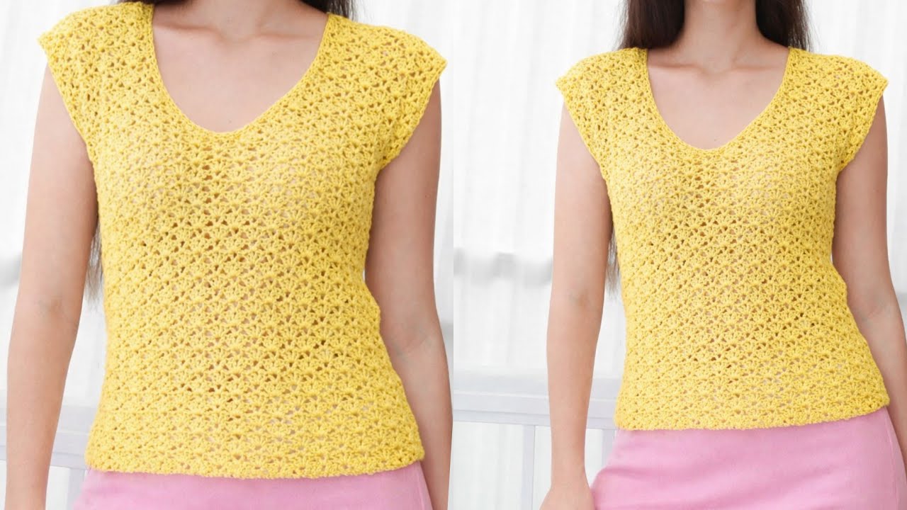 LOVELY💯✨ Crochet EASY Stitch for Sweater Vest Blouse 😍New Crochet Blouse Pattern 