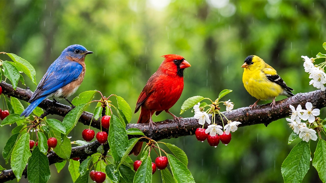 Relaxing Piano Music with Birds Sounds - Perfect for Relaxation and Sleep Instantly 🌸