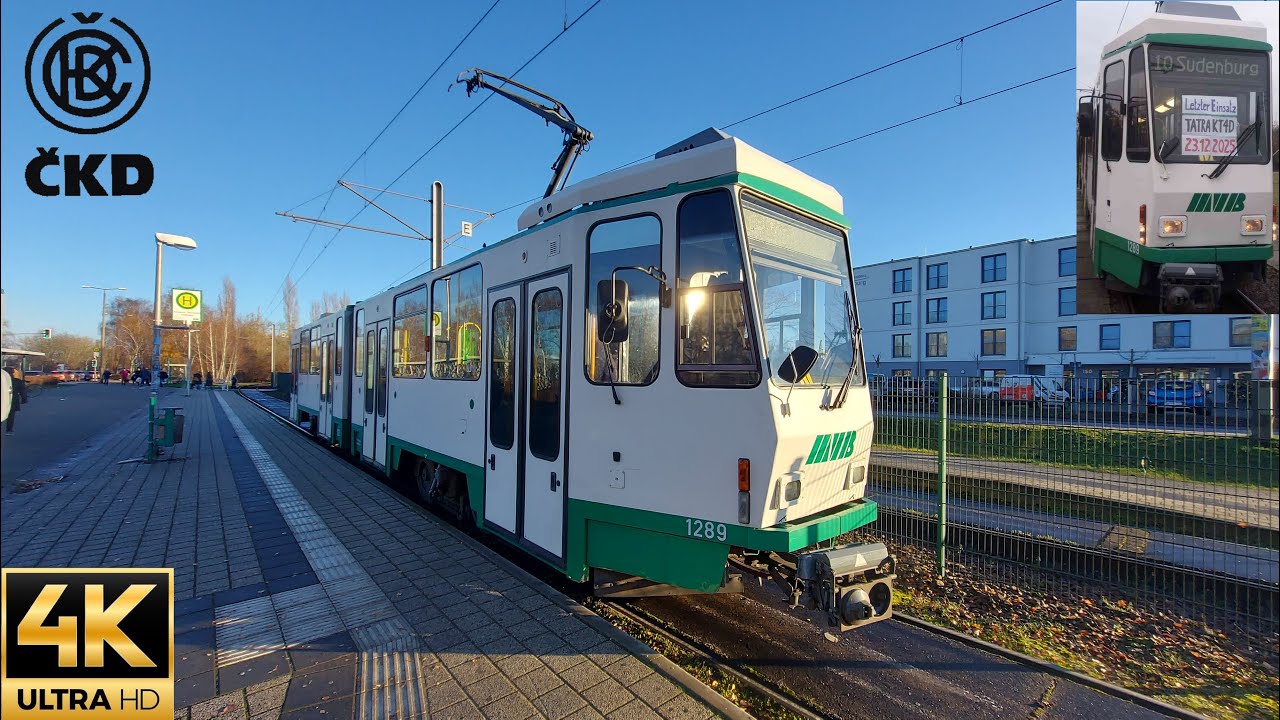 Straßenbahn Tatra KT4D Abschied die letzten Einsatztage in Magdeburg Dezember 2025
