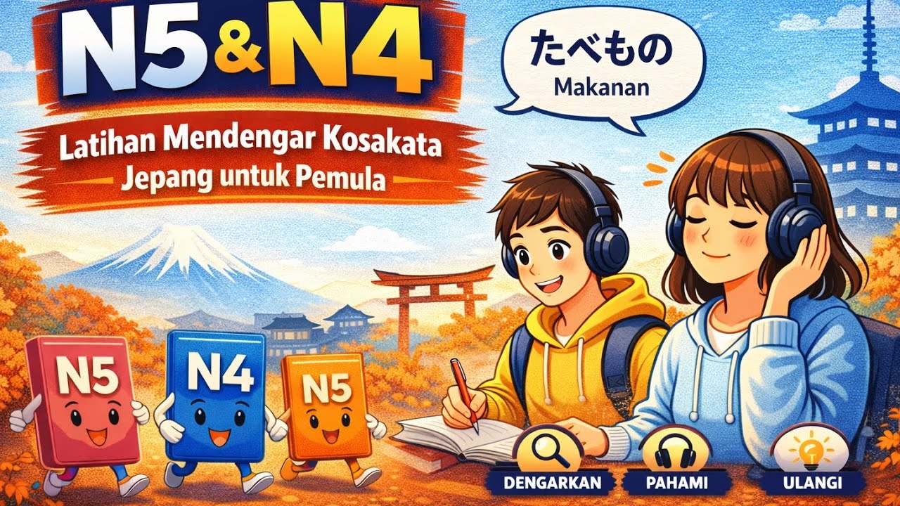 Kotoba Listening JLPT N5 | Latihan Mendengar Kosakata Jepang untuk Pemula