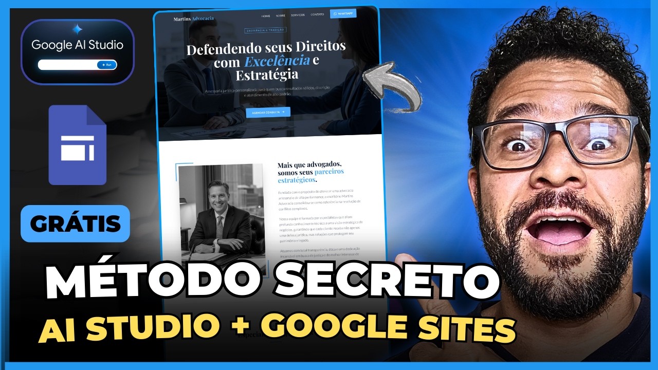 Hospedagem e Domínio Grátis: Crie Sites no Google AI Studio e Publique no Google Sites
