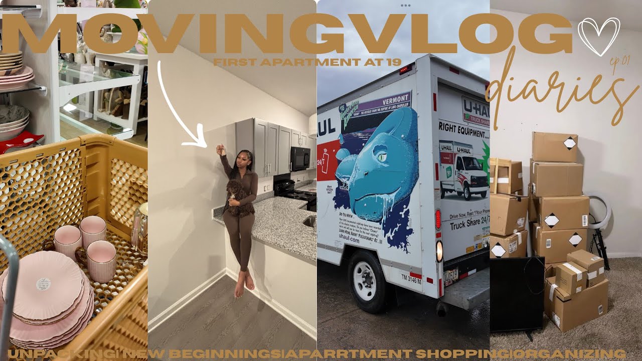 MOVING INTO MY FIRST APARTMENT AT 19!🔑💗| apartment shopping, clean out, unpacking,  + organizing. 