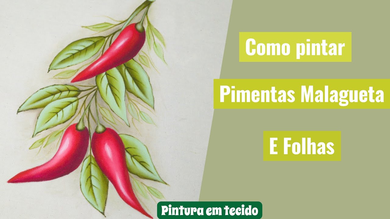 ao vivo! Como pintar pimenta malagueta em tecido 