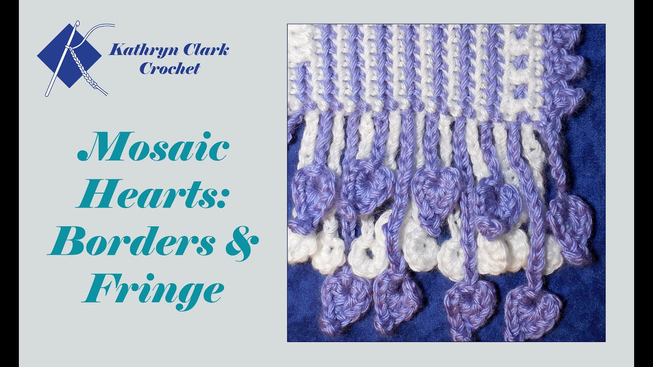 Mosaic Hearts Afghan: Borders and Fringe