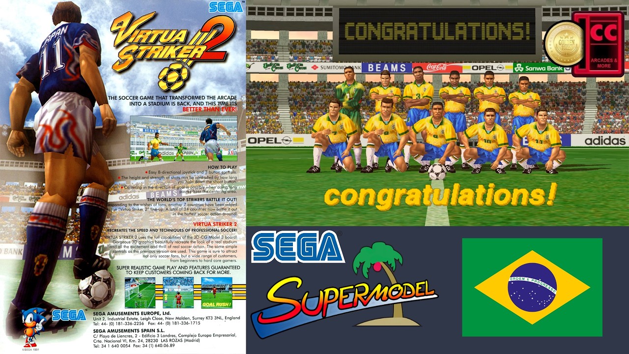Virtua Striker 2 (Arcade) - Brasil 1cc (Supermodel)