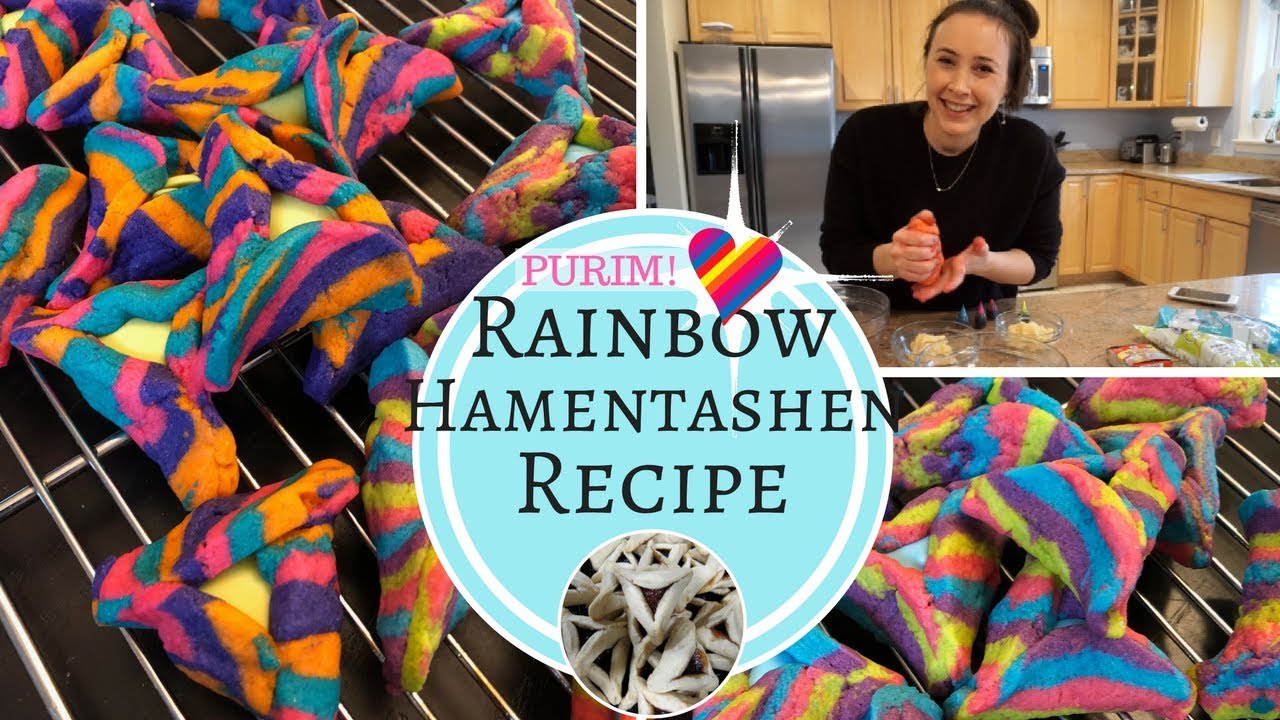 HAMENTASHEN RECIPE!! How to Make Rainbow Hamentashen for Purim!